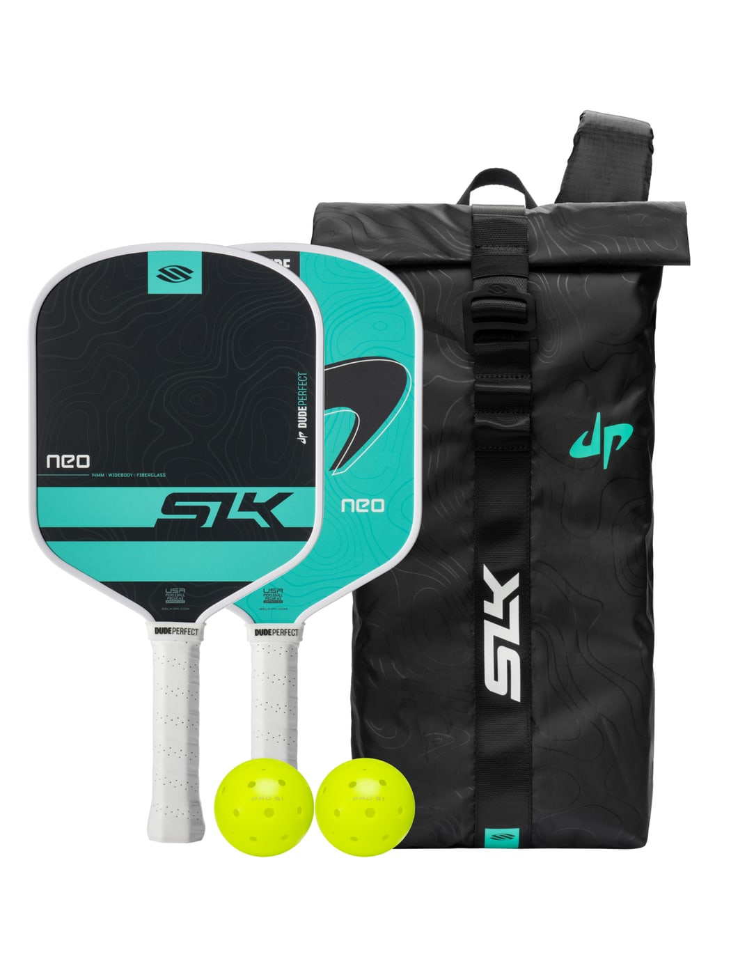 Dude Perfect SLK Neo Fiberglass Pickleball Paddle Bundle