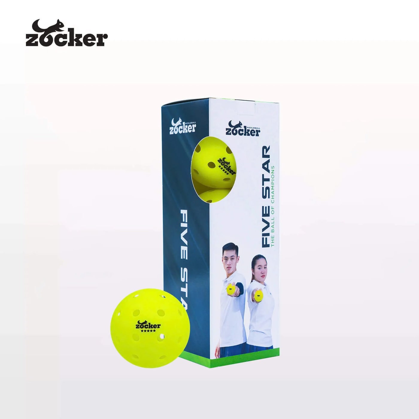 Combo Box of 3 Pickleball Zocker Five Star ZB01 Ball